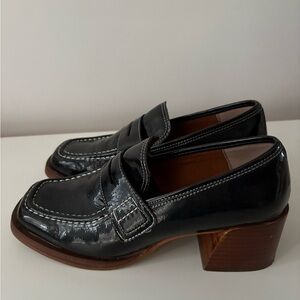 Steve Madden Black and Brown Flats with Chunky Heel